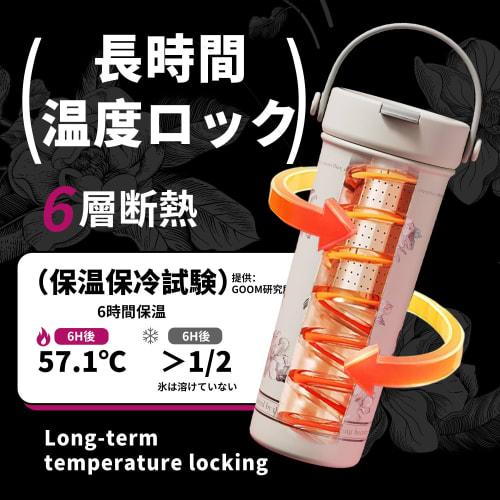 GOOM 600ml 316 Stainless Steel Water Bottle with Lid, Insulated Tumbler, Vacuum Insulated, Leak-Proof, Multi-Layered Construction, with Lid, Strap, an