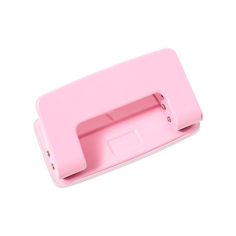 The Portable Manual Macaron-colored Double-hole Punch Is Used for Essential Office Binding Supplies