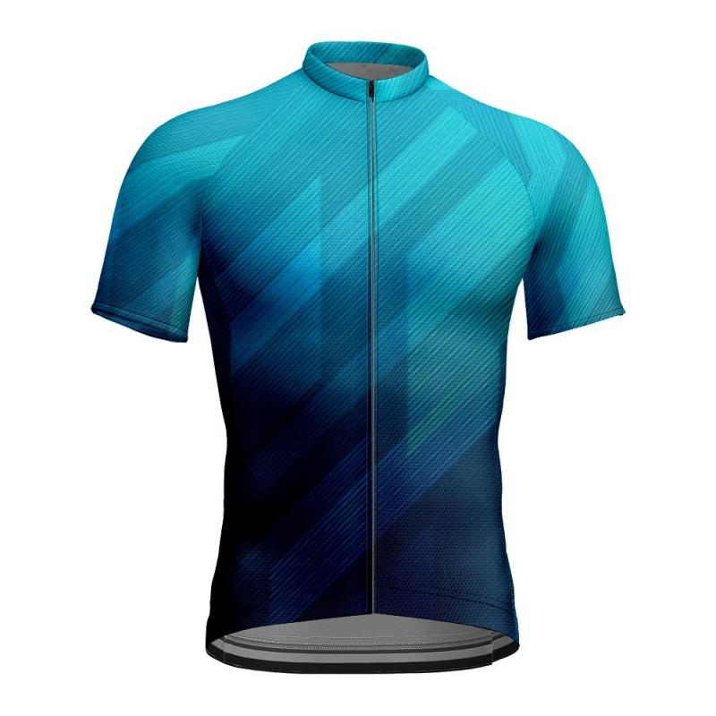 Mens Cycling Jersey Short Sleeve Breathable Quick-Dry Print Bike Shirt Road Riding