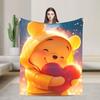 Mantas de Dibujos Animados de Winnie the Pooh Felpa de Coral Polar Aire Acondicionado Manta Ligera Portátil para Ropa de Cama Coche Felpa Colcha Fina