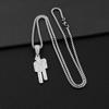 Trendy Tilted Head Pendant Necklace with Full Cubic Zirconia - European and American Style Hip Hop Jewelry