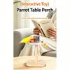 Bird Bells Stand Perch for Small Pet Birds, Wooden Home Play Frame with Textured Top Bar and Rounded Wood Finish for Daily Use Indoors