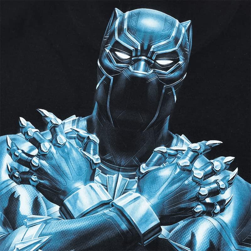 EVERSOUL Marvel T-Shirt, Short Sleeve, Black Panther, Avengers, Venom, Hulk, Iron Man, Movie Gift, Men's, Black, Size L [Parallel Import]