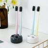 Mini Ceramic Toothbrush Holders For Bathroom Countertop Organizers | Compact Hygienic Tooth Brush Stands Base