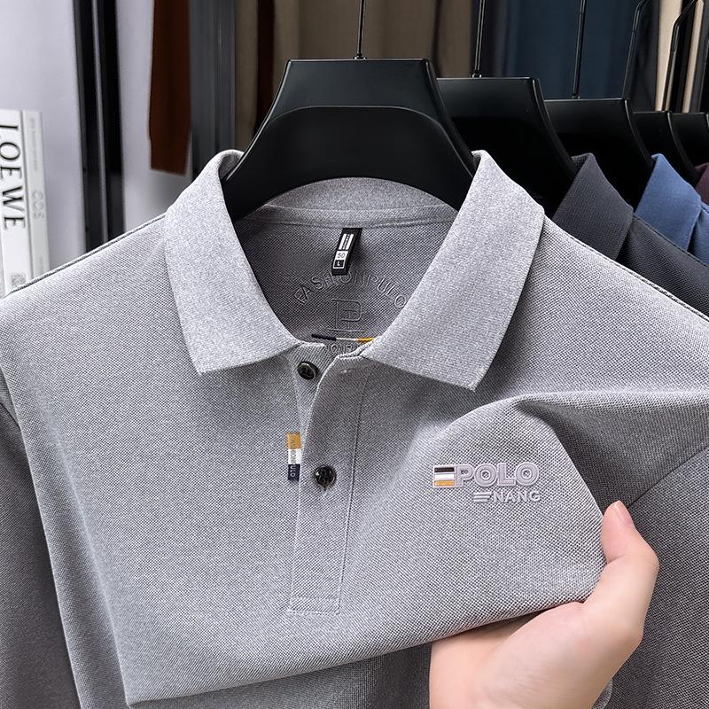 Men's Long Sleeve Lapel Polo Shirt - Versatile Casual Base Layer for Spring and Autumn.