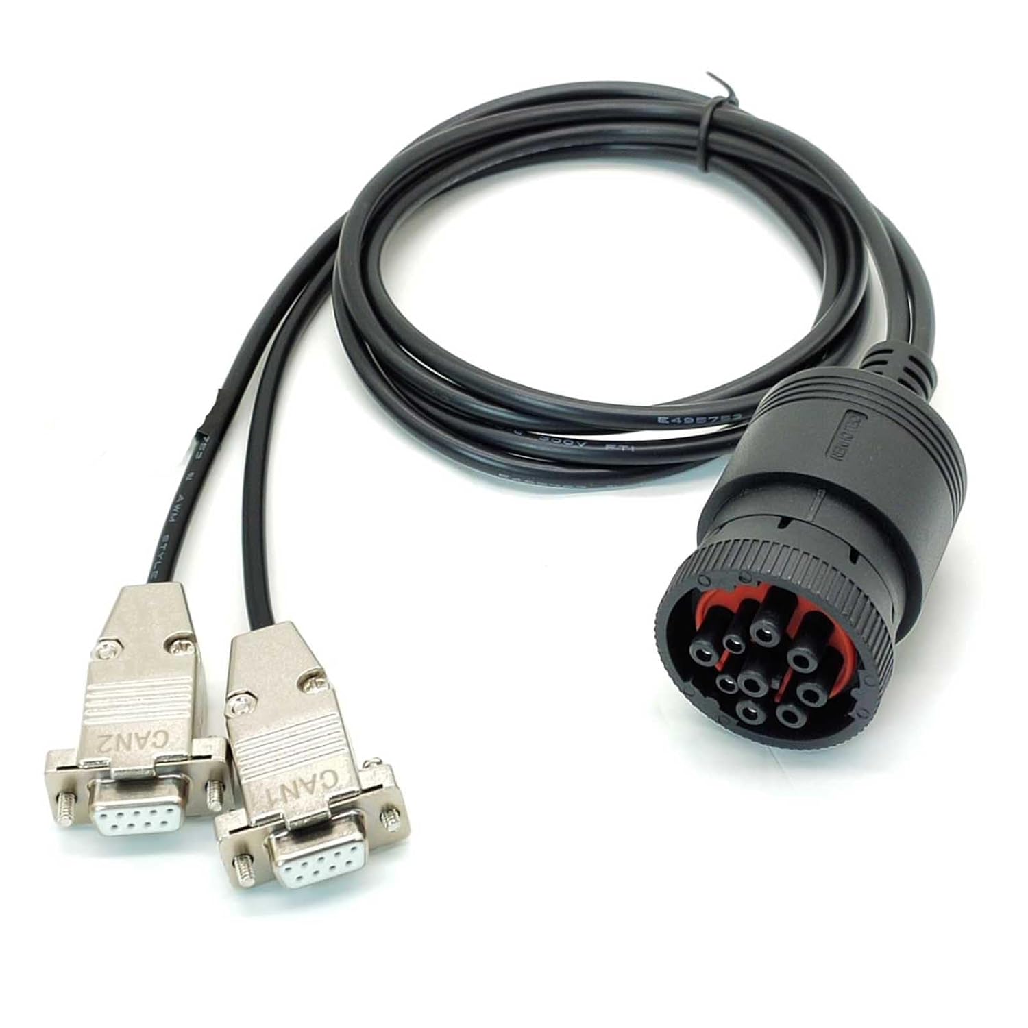 Can Cable J1939 Deutsch Connector to Dual Db9 Female 1 Meter