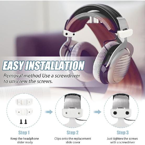 Headphones Slider Cover Kit for Beyerdynamic Headphones - 2 Pcs (White)