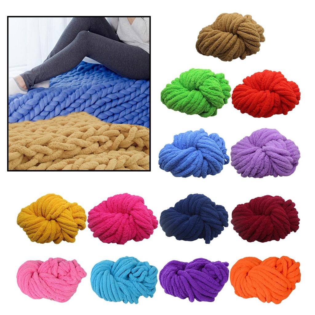 Chunky Chenille Yarn Giant Gauge 7 Jumbo Bulky Yarn for Hat Sofa Crocheting