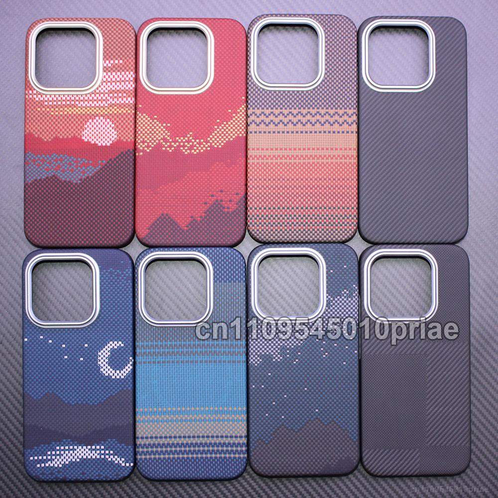 600D Real-thin Carbon Fiber Phone Case for Xiaomi 17 Case Aramid Fiber Fabric Thinhard Magnetic Balck Slim Light Red Case
