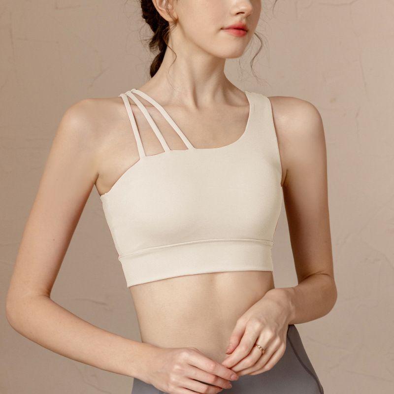 

Спортивное нижнее белье женское топ с высокой поддержкой, красивой спиной, ударопрочный бюстгальтер, пояс для бега и фитнеса, нагрудные вкладыши, пуш-ап, одежда для йоги, жилет Milk apricot S