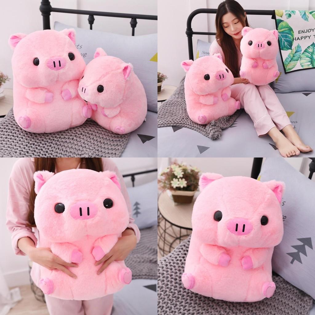 Pink Sitting Posture Big Head Lucky Pig Plush Toy Cute Girl Birthday Gift Doll