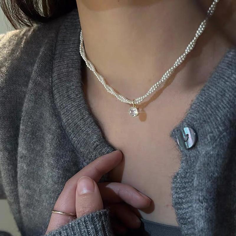 Pearl Necklace Women'S Light Luxury Temperament High Sense Clavicle Chain Year Neck Chain
