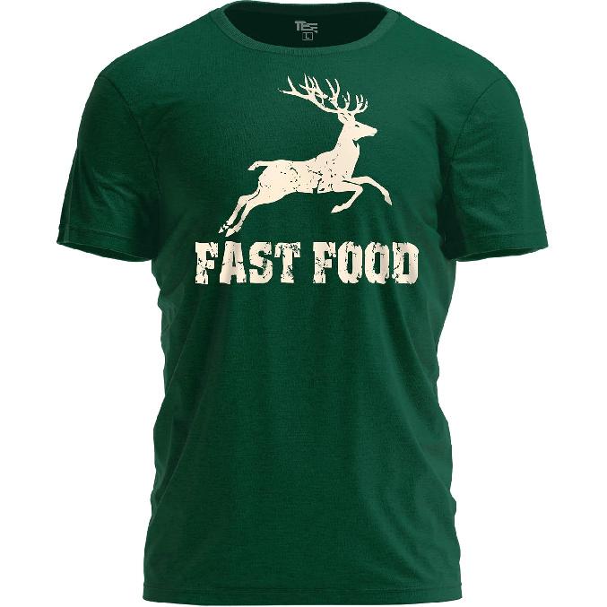 TeeUnion Funny Fast Food Hunting T-Shirt – Deer Season Gift Humor Graphic Tee for Hunters