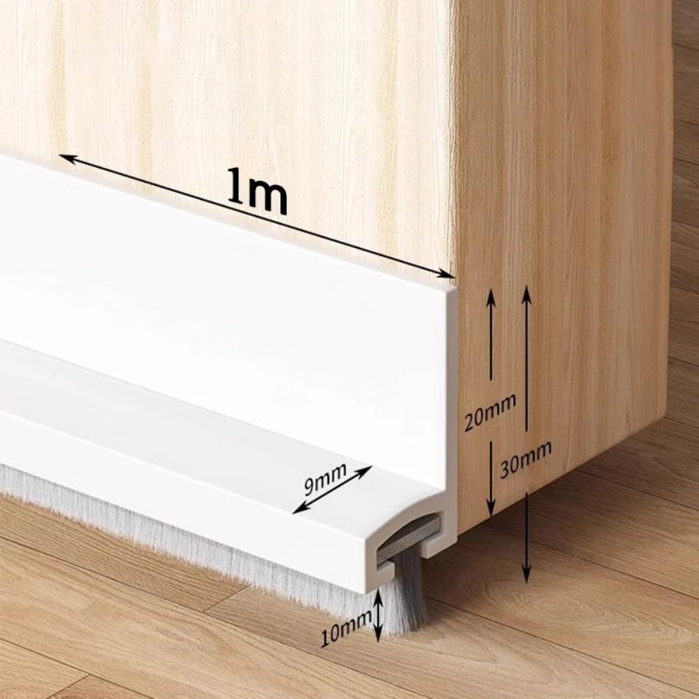 With Brush Door Bottom Seal Strip Soundproof Insect Proof  Seal Strips Door Gap Baffle  Household