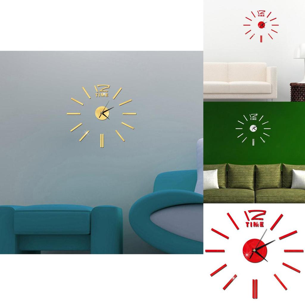 Stunning 3d Mirror Luxury Modern Diy Large Wall Clock Sticker For Home Office Decor