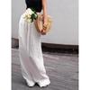 Chic Coffee-colored High-waisted Wide-leg Linen Pants for Women - Drapey, Stylish, and Casual Long Pants