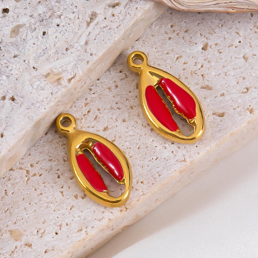 2pcs Stainless Steel Ocean Animals Pendant Whales Seahorses Conch Shells Marine Bracelets Earrings Charm for Jewelry Making Gift