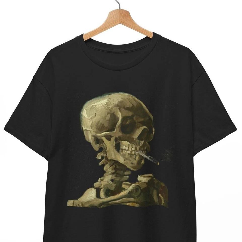 VAN GOGH Skull of a Skeleton smoking Cigarette T-shirtVan Gogh Skull Unisex Tee Unisex T-Shirt XXL