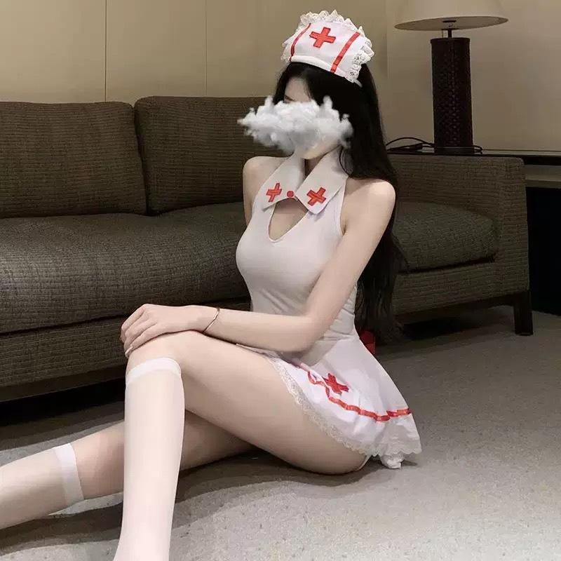 Sexy lingerie Sexy pure nurse uniform Extremely tempting backless suit teasing passion hot free suit
