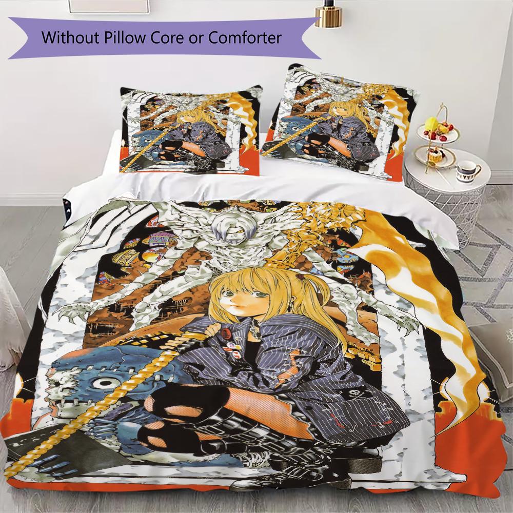 

Death Note Pattern Bedding uilt Set uilt Cover Pillowcase Home Decoration Birthday Gift (1 * duvet cover + 2 * pillowcase without core) 135x200cm