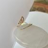Flower Contemporary Design Adjustable Ring For Women With Gorgeous Butterfly And Dazzling Details Pearl