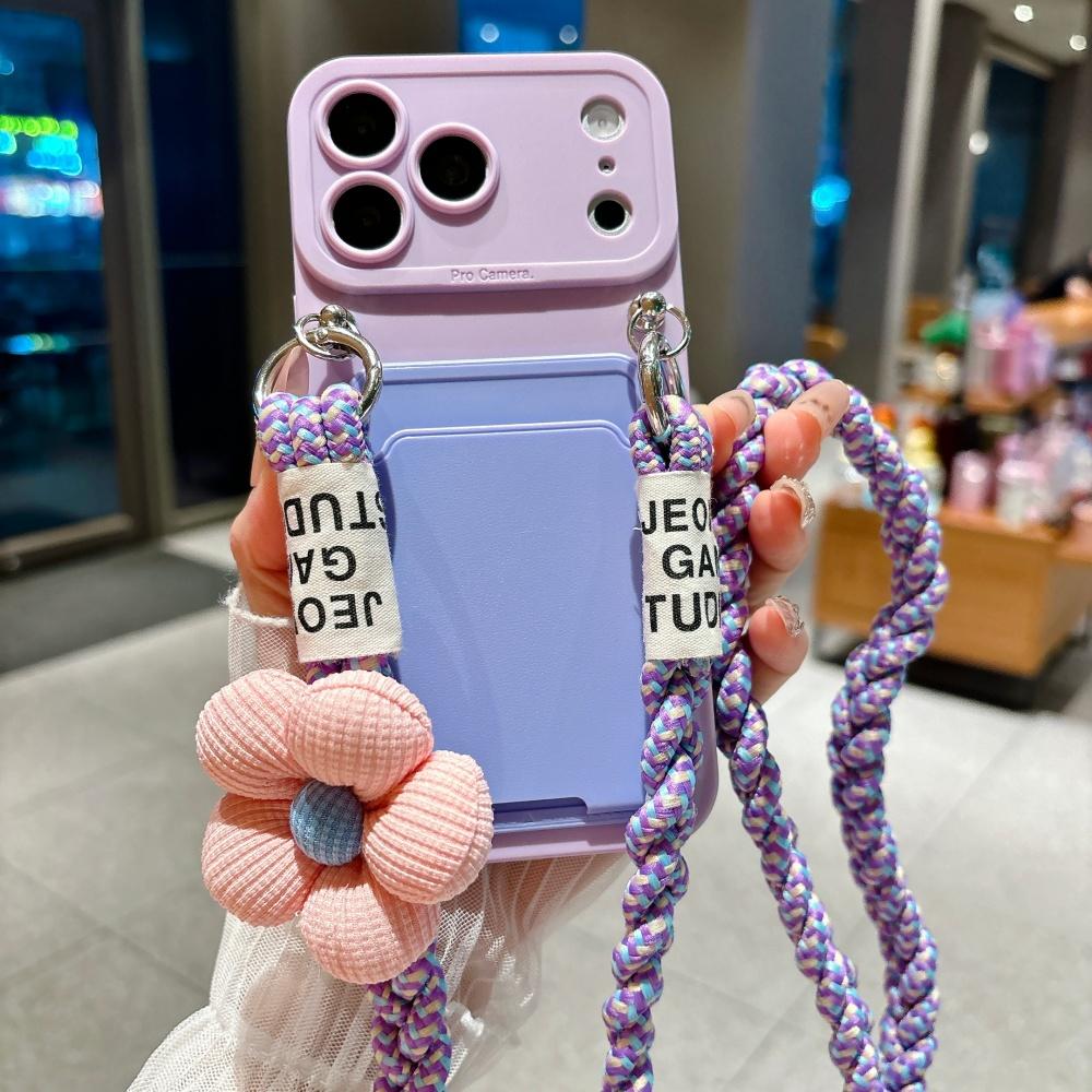 Crossbody Lanyard Slot Card Holder Wallet Soft Silicone Case For iPhone 17 Pro Max 16 15 14 13 12 11 Camera Protection Cover