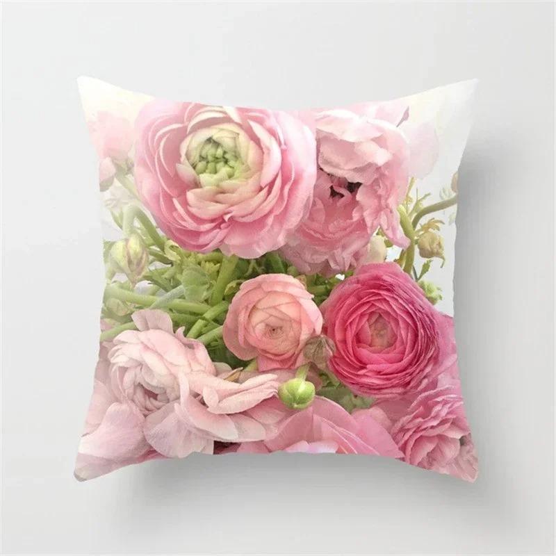 Nordischer Stil Heimdekoration Rose Blume Kissenbezug Kissen Sofa Bett Auto Kissenbezug
