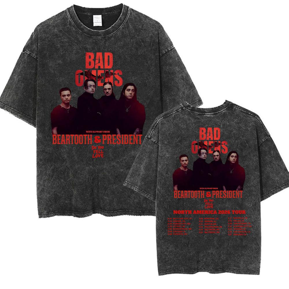 

Bad Omens Do You Feel Love North America Tour Washed Vintage T Shirt Men Women Fashion Hip Hop Oversized Tshirt Streetwear S