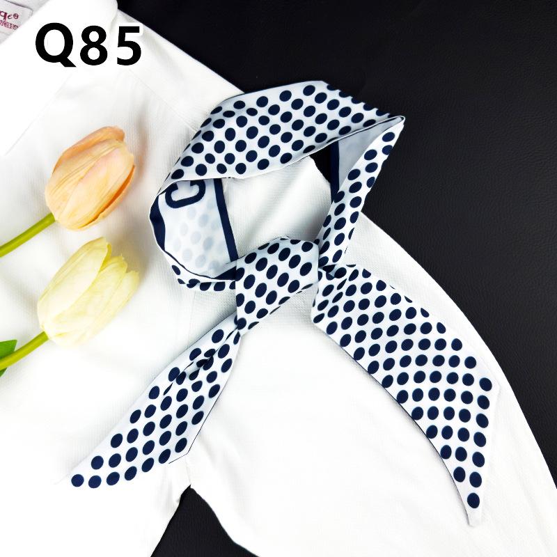 New Long Versatile Silk Scarf Tied Hair Band Bow Letter Floral Streamer Tied Bag Gift Small Silk Scarf