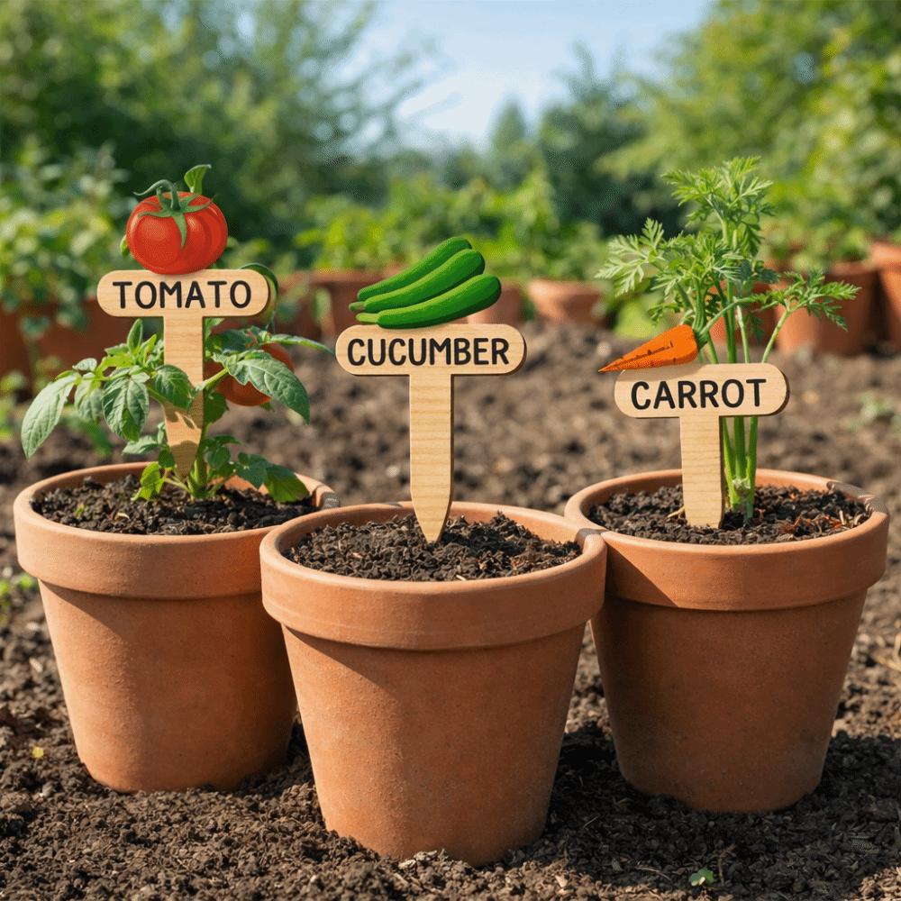 15PCS Wooden Garden Flower Labels Reusable Vegetable Name Tag Plant Markers  Indoor Plants