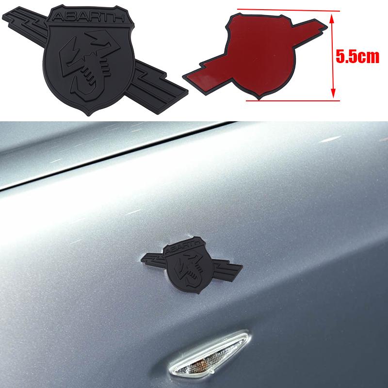 1 Stück 3D ABS Schwarz Auto Kotflügel Seitenlogo Heckemblem Kofferraumemblem Aufkleber für Abarth 500 595 695 Panda Punto Bravo Stilo
