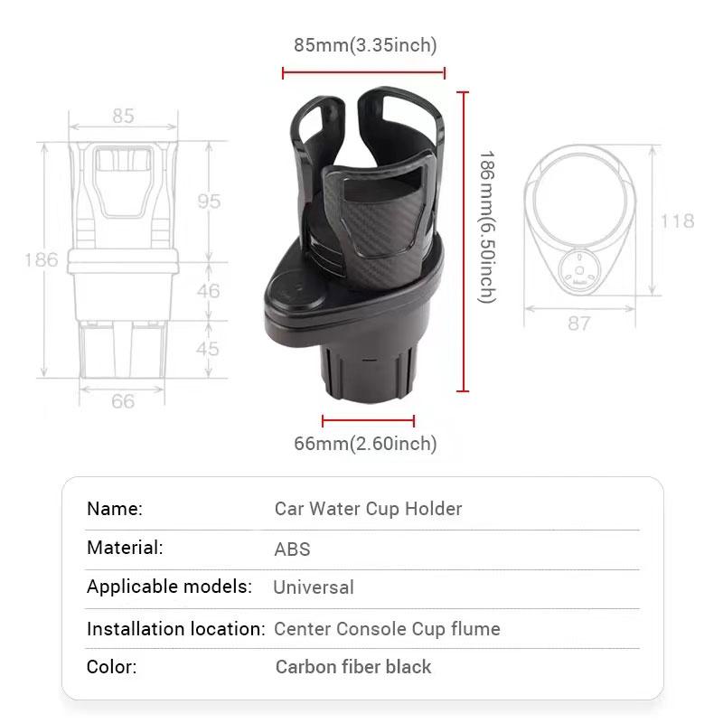 Expandér držáku pohárku do auta 2 v 1 360° nastavitelná základna Držák kávových nápojů Stabilní dvojitý držák pohárku proti otřesům