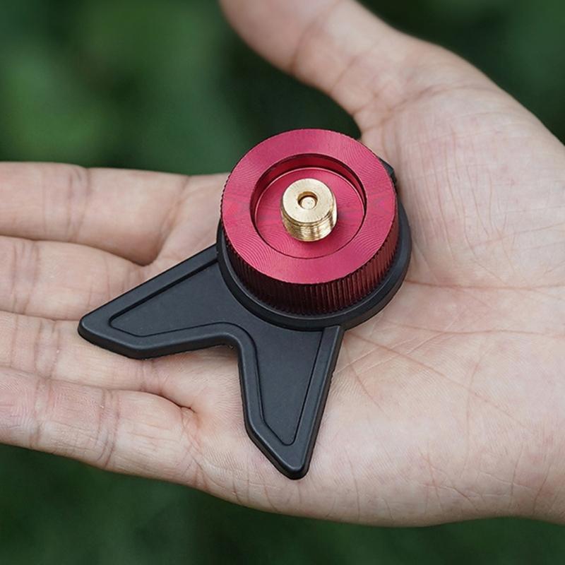 Outdoor Stove Camping Gas Converter Adapter with Fixed Bracket Camping Gas Stove Conversion Head Furnaces Converter