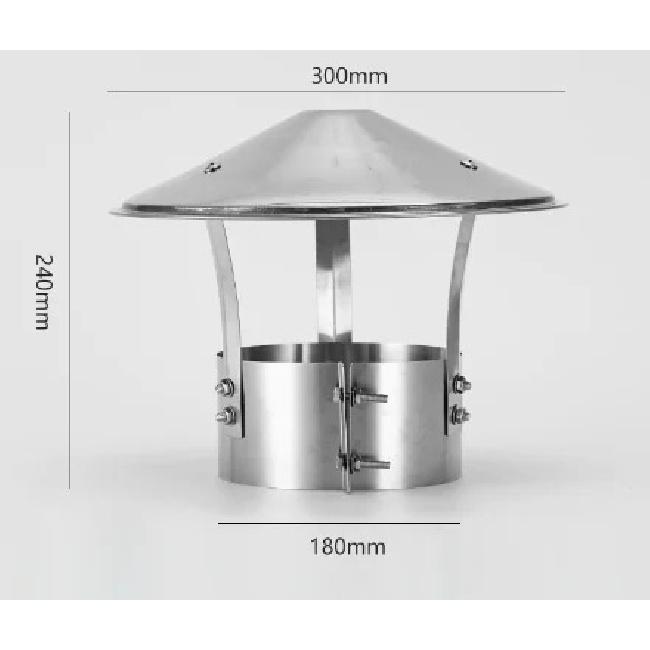 1PC Chimney Cowl Cap roof rain cap chimney Exhaust Hood Stainless Steel Exterior Wall Air Outlet Stove Pipe Protector Cover