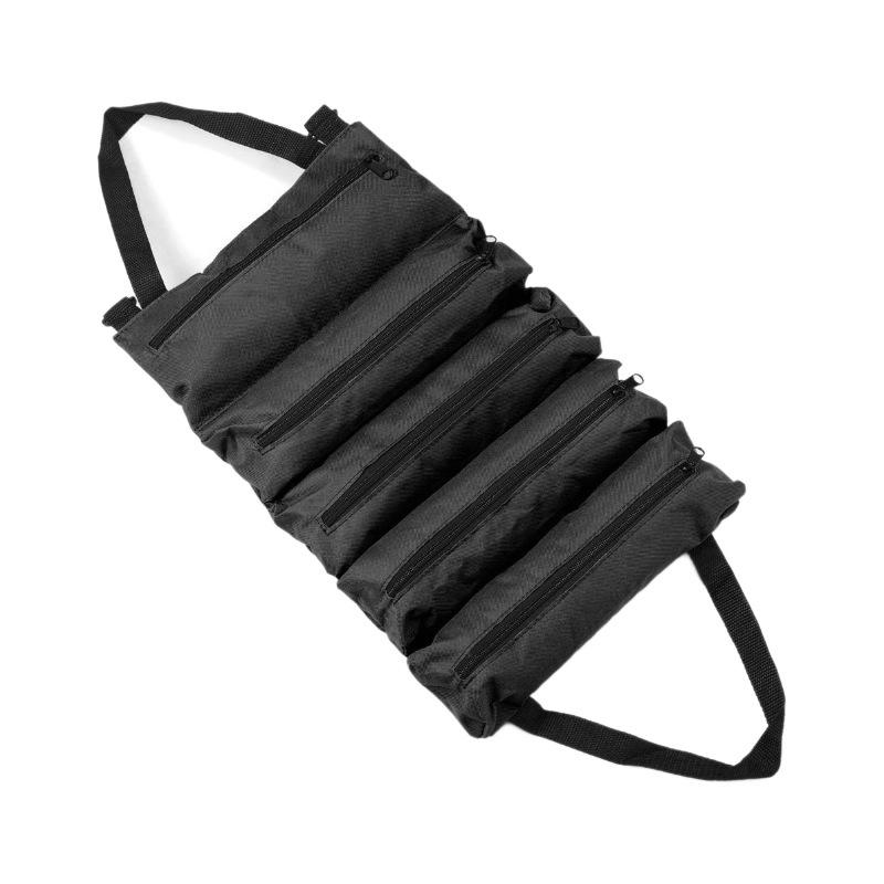 Heavy-Duty Roll-Up Tool Bag - Oxford Fabric Multi-Tool Organizer All-In-One Garage Storage For Mechanics/Electricians/Carpenters