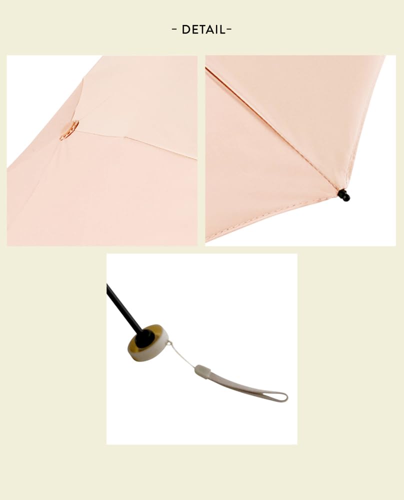 Because Folding Perfect for Sun and PU Perfect for Sun and Heat Umbrella, 50cm, Rain, Lightweight, Leather, Rain, Protection, Pink, B-095789
