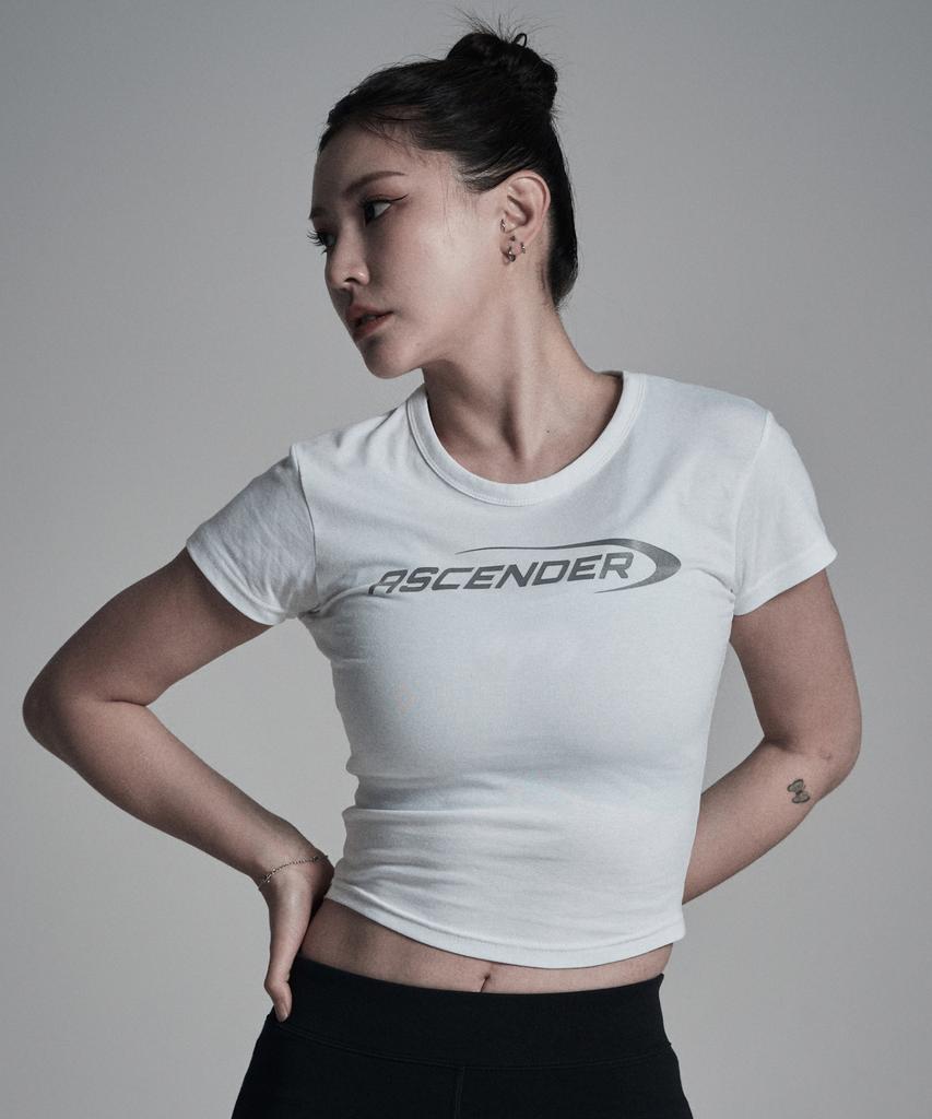 Eosendeo (Reflective) Ascending Logo Crop Short Sleeve [White]