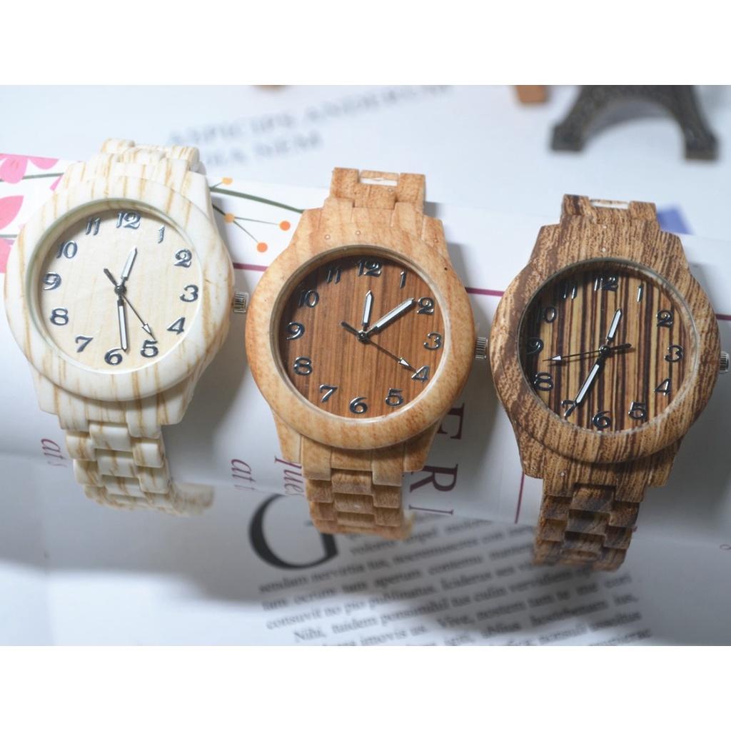 Uhr mit Bambusmuster, modisch, kreativ, aus Holz, Quarz, Sandelholz