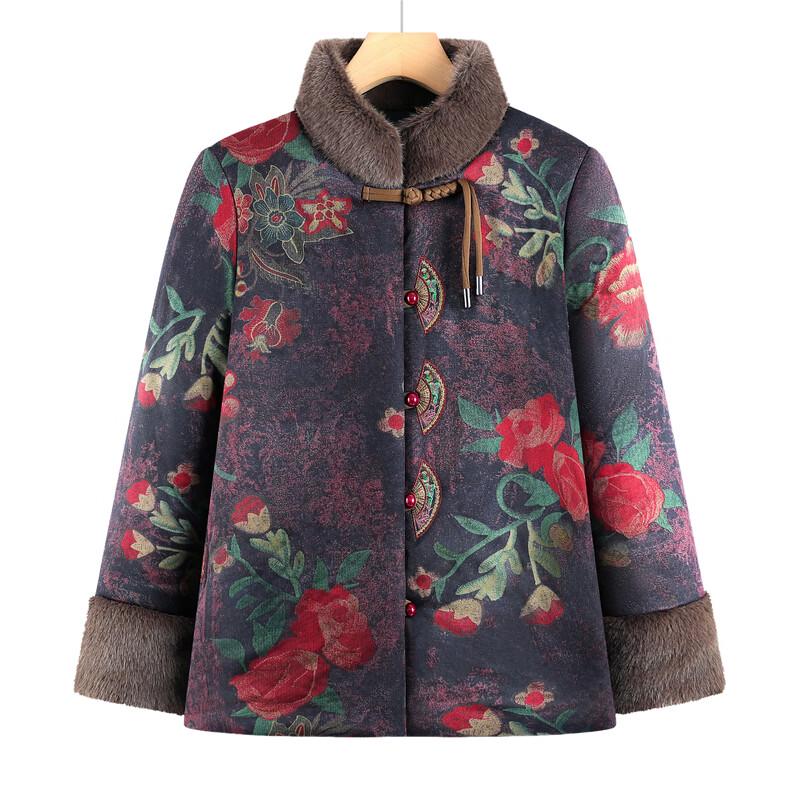 Women's Chinese Style Floral Padded Winter Jacket