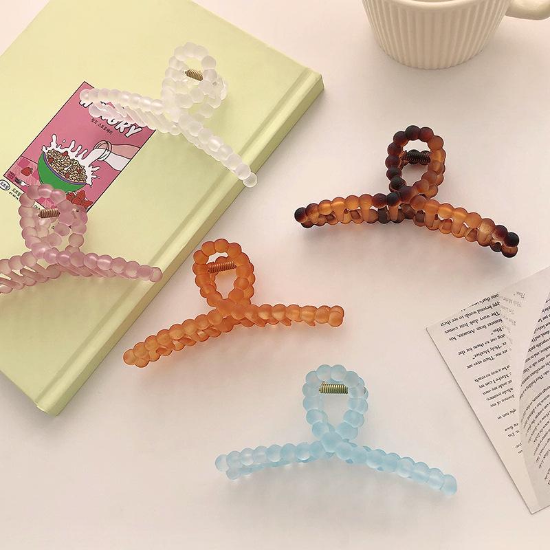 Summer Jelly-colored Bean Grabber, A New Matte and Frosted Crossed Back Hairpin Headwear From Korean Instagram for Women