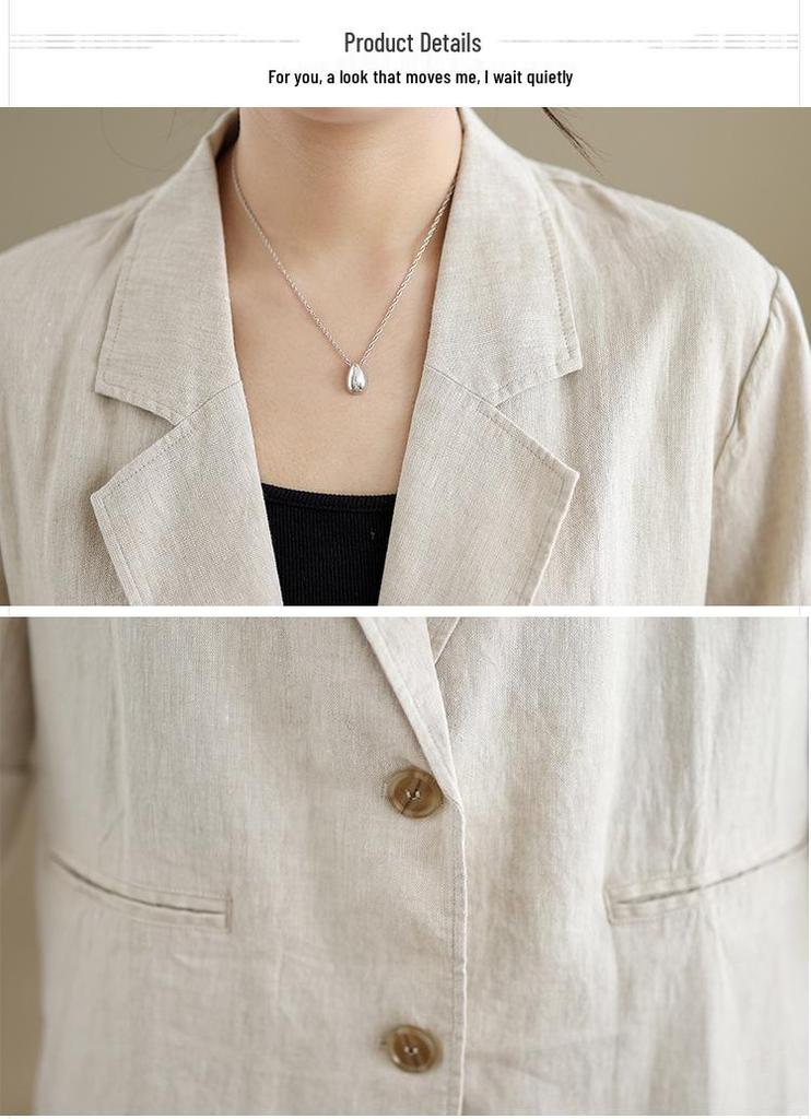 [In Stock] 2025 Spring Artistic Loose Lapel Long Sleeve Women's Suit Jacket
