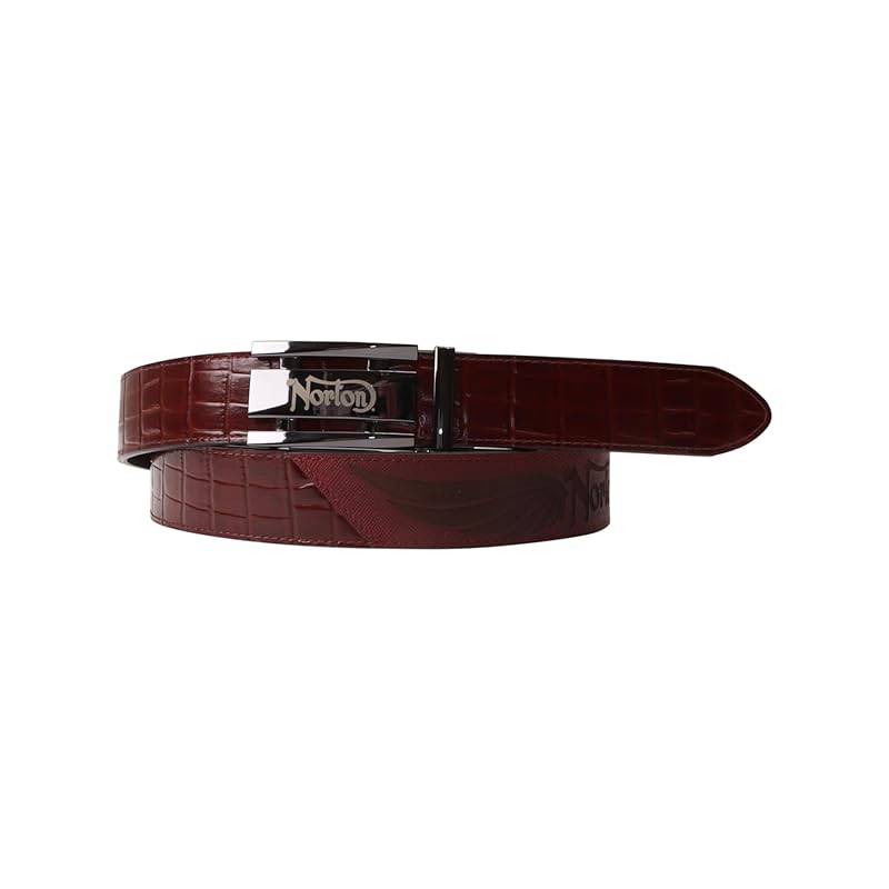 

[Norton] JAPAN genuine leather wing logo Hallless belt cowhide One-touch method free size casual men s ladies 242N8104 red F