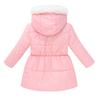 Autumn Winter Children's Clothing Boys Girls Multicolor Waist Printing Tie-dye Long Section of The Hair Collar Hooded Cotton Coat Jacket Cotton Coat