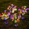 Solar Butterfly Flower Ground Lamp , Outdoor Solar Garden Lamp, Plastic Material, Great for Garden, Yard and Lawn Decoration