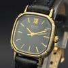 [New Belt Battery] Vintage SEIKO Square Gold Ladies Black Dial