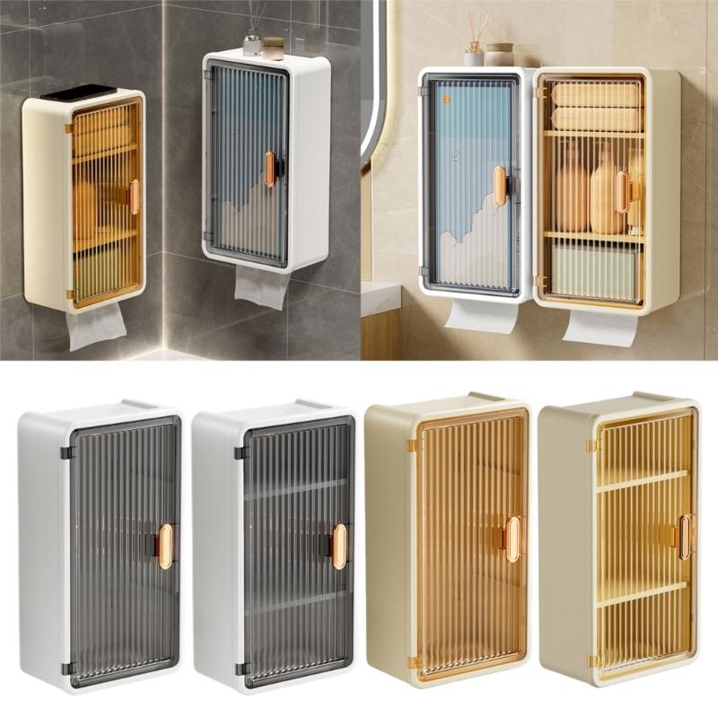 No Drilling Wall Hanging Tissue Box/Storage Shelf Elegant Paper Towel Dispenser Hanging Rack for Kitchen and Living Room