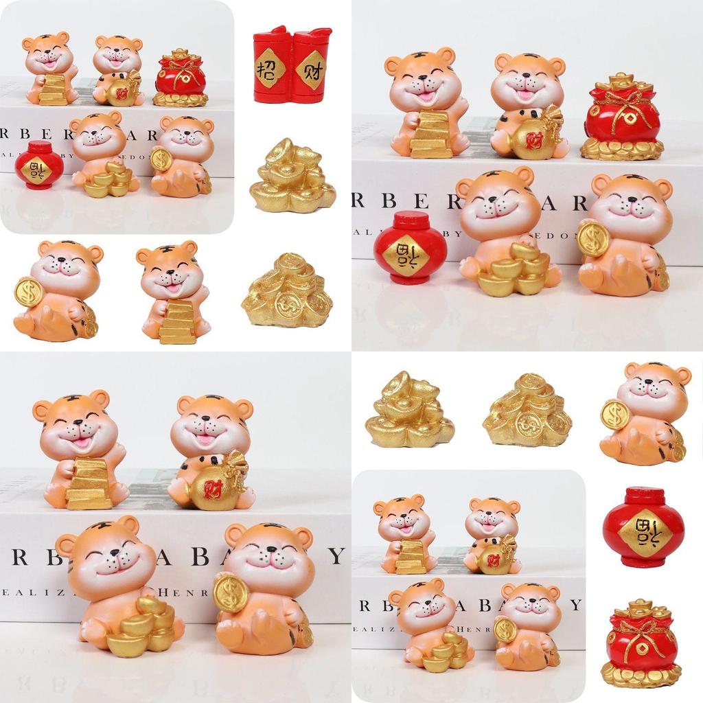 High Quality Resin 2022 Cny Chinese New Year Tiger Figurines For Diy Ornaments