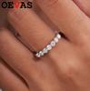 OEVAS 7 Stones Each 3MM Moissanite Wedding Rings For Women S925 Silver Engagement Party Fine Jewelry Gift