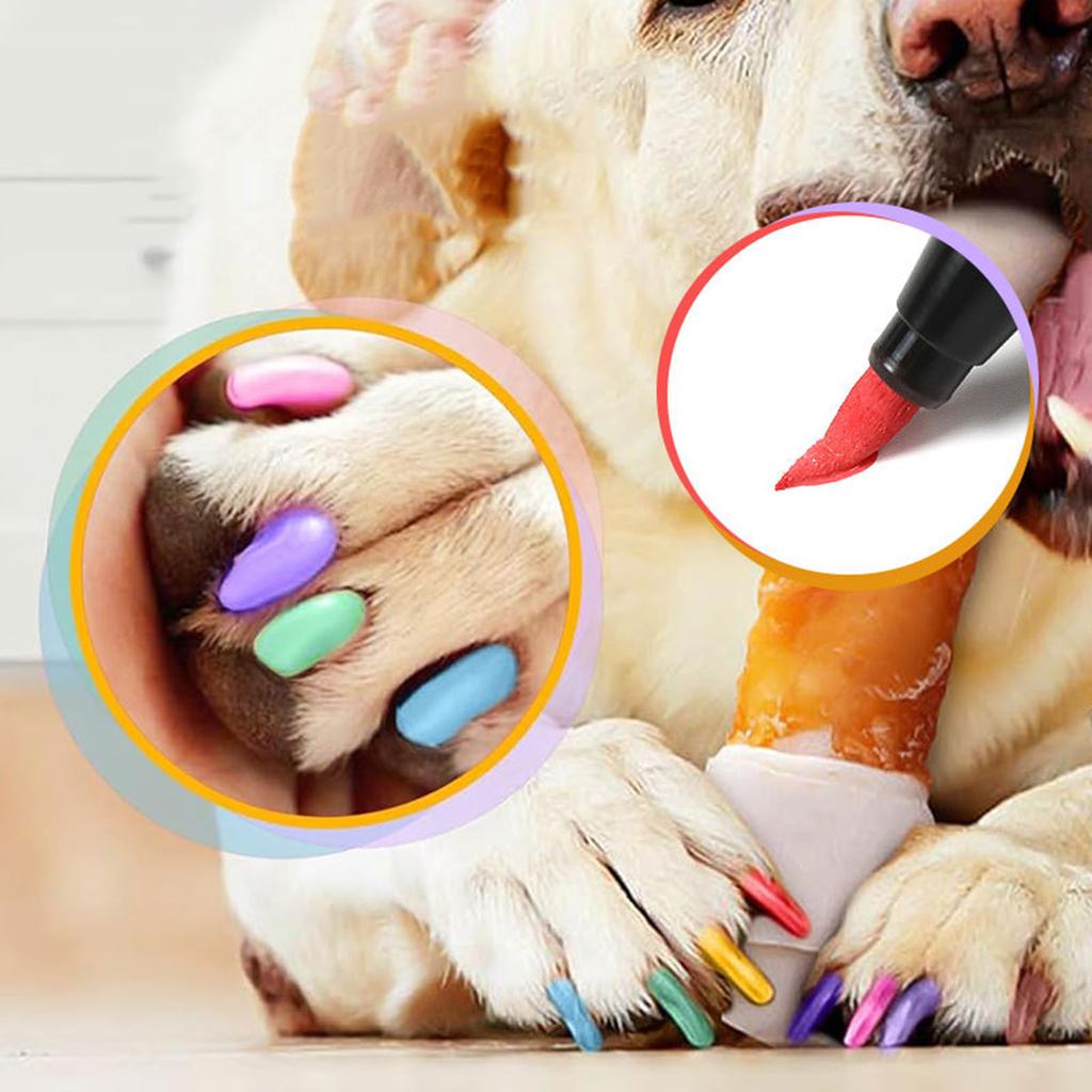 12Pcs Dog Nail Polish 12 Colors Pet Nail Polish Pen Set Quick Drying Water-Based Dog Cat Nail Polish Easy To Remove