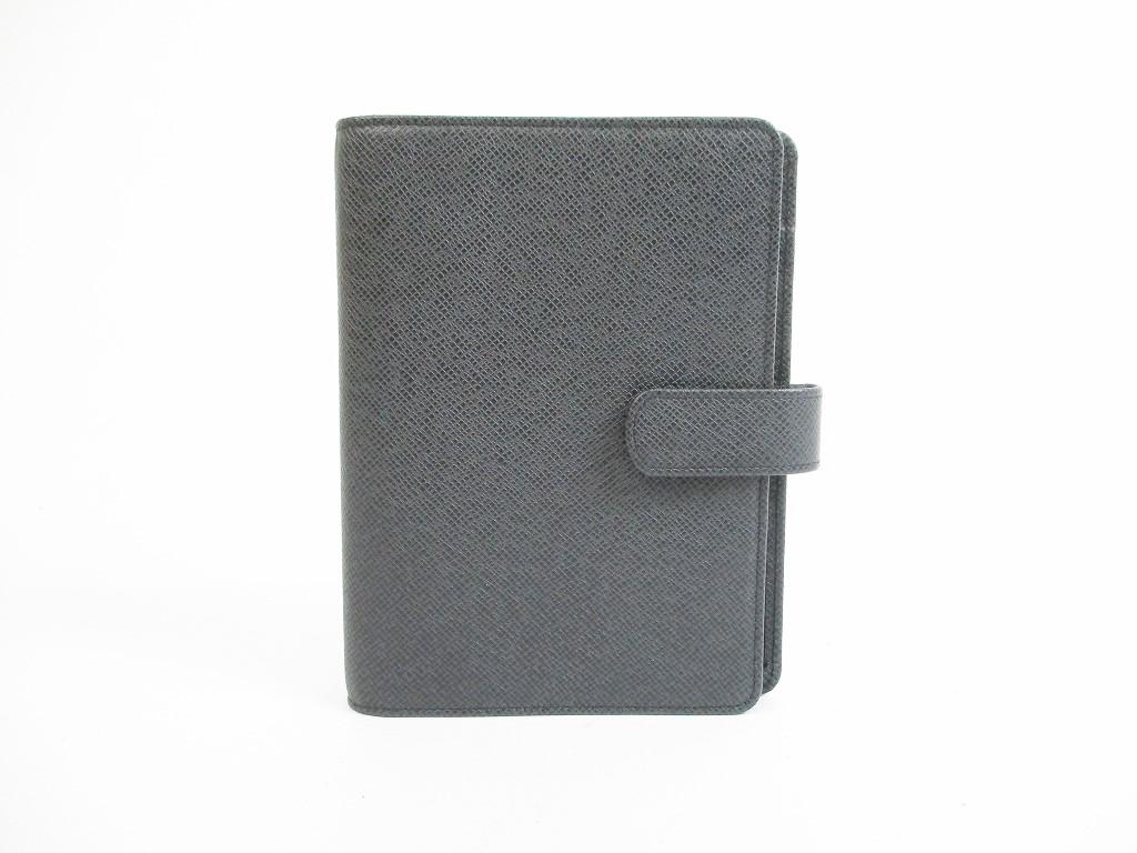 

Автентичний LOUIS VUITTON Taiga Leather Ardoise Black для документів Agenda MM №5316 Refurbished